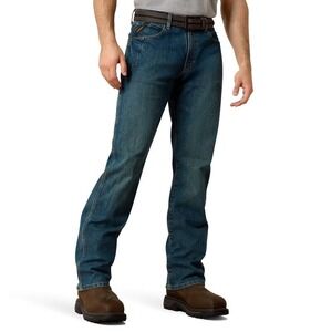 Ariat Mens Rebar M4 Relaxed DuraStretch Boot Cut Jean Dark Wash 42x32